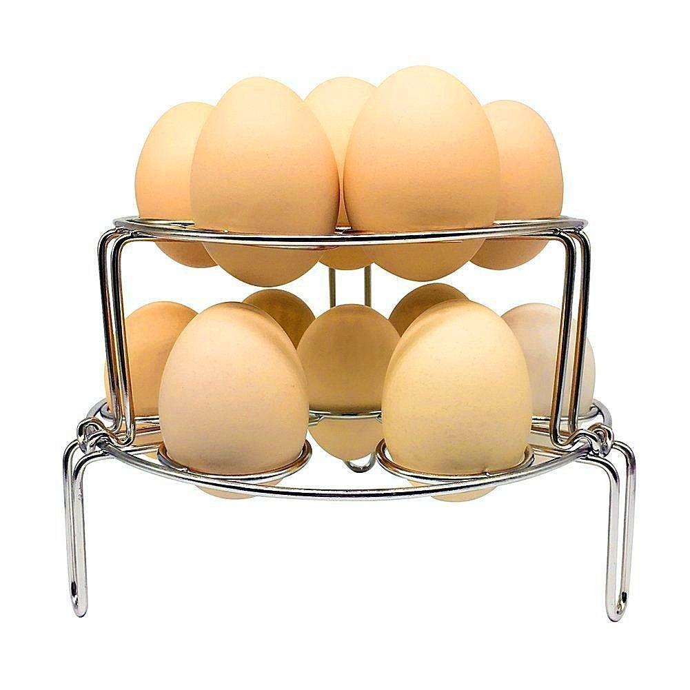 Egg Steamer Rack Trivet for Instant Pot Accessories 5 Qt, 6 Qt, 8 Qt Pressure Cooker 2 Pack Stackable 304 Stainless Steel Multipurpose Cooling Rack,Cooking