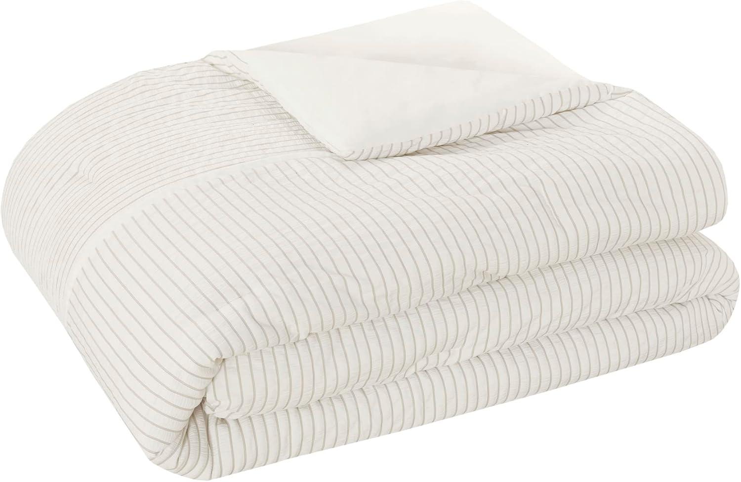 Beautyrest Apollo Striped Seersucker Oversized Comforter Set