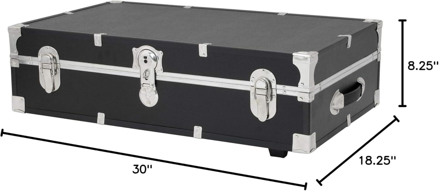 31 in. Under the Bed Trunk with Wheels & Lock, Black