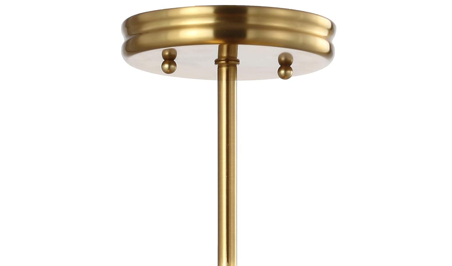 Cisco 11.75" Iron Modern Farmhouse LED Semi Flush Mount, Brass Gold