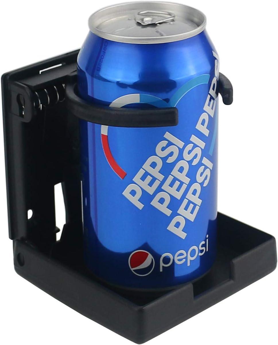 2PCS Adjustable Folding Drink Holder/Adjustable Cup Holder for Marine/Boat/Caravan/Car/Trucks/RVs/Vans (Black)