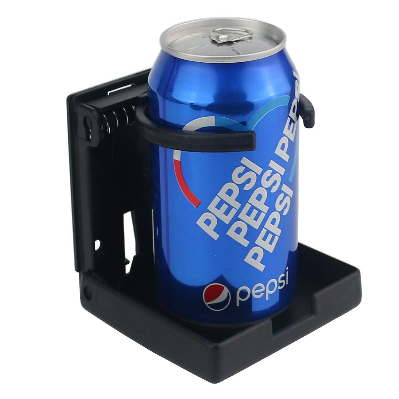 2PCS Adjustable Folding Drink Holder/Adjustable Cup Holder for Marine/Boat/Caravan/Car/Trucks/RVs/Vans (Black)