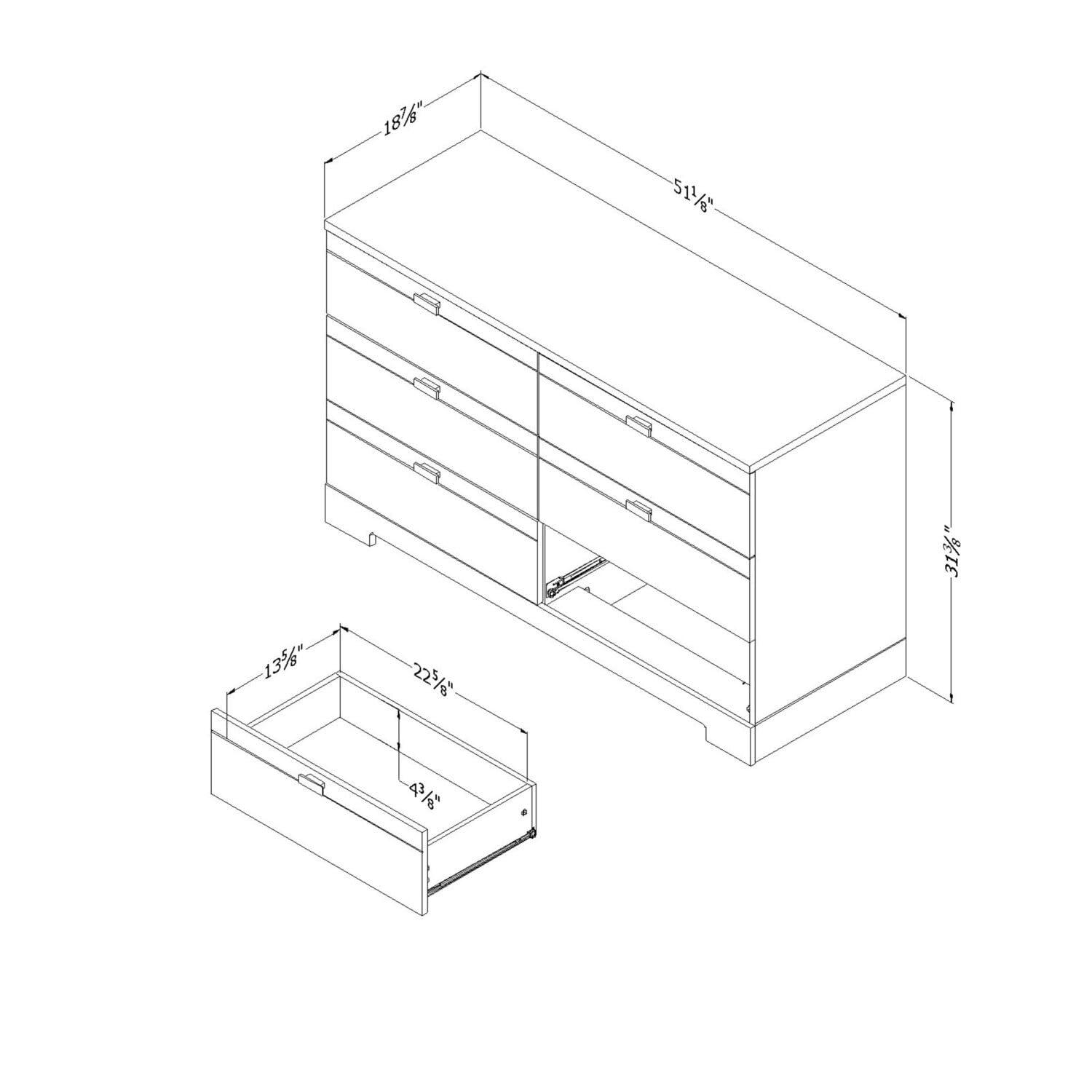 South Shore Reevo 6-Drawer Dresser