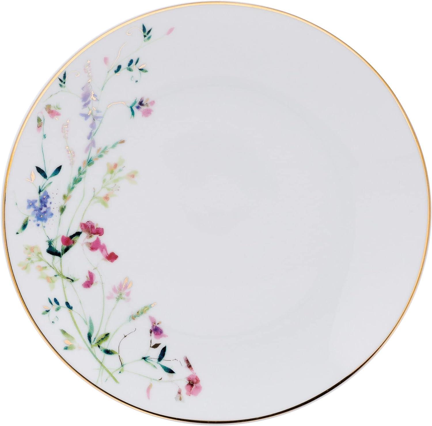 Kalina White Porcelain Floral 24-Piece Dinnerware Set