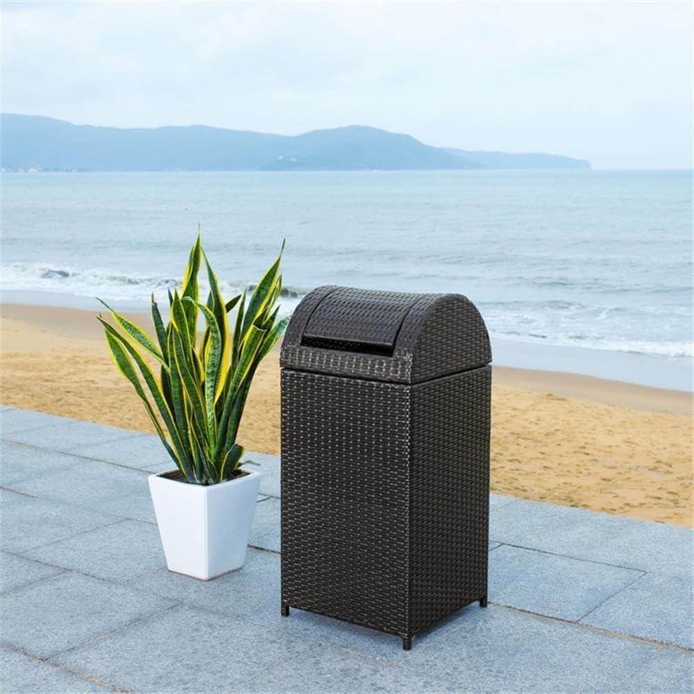 Serapis Outdoor Trash Can - Natural - Safavieh