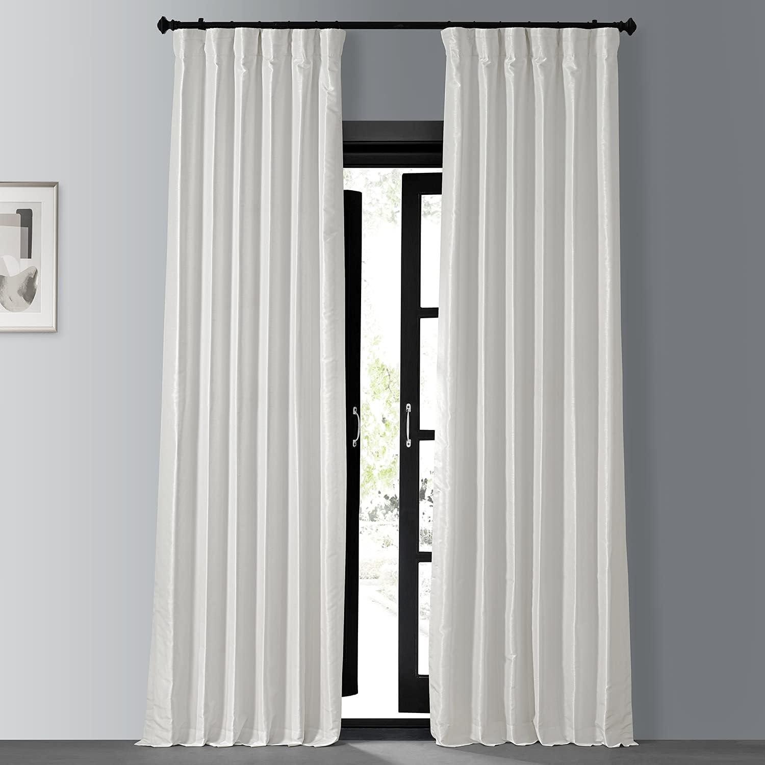 Half Price Drapes Crescent Moon Silk Blackout Curtains for Bedrooms(1 Panel),50WX 84L