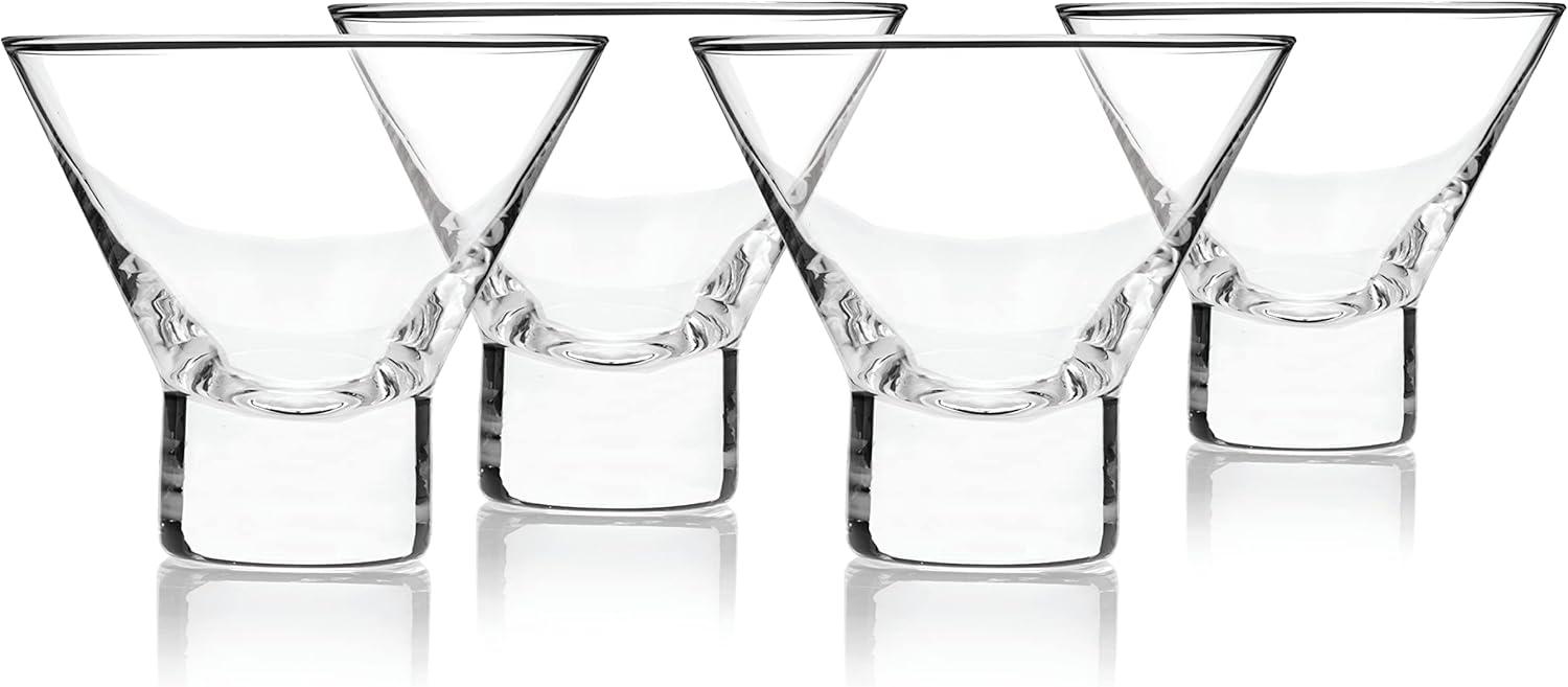 Raye Heavy Base Crystal Stemless Martini Glasses