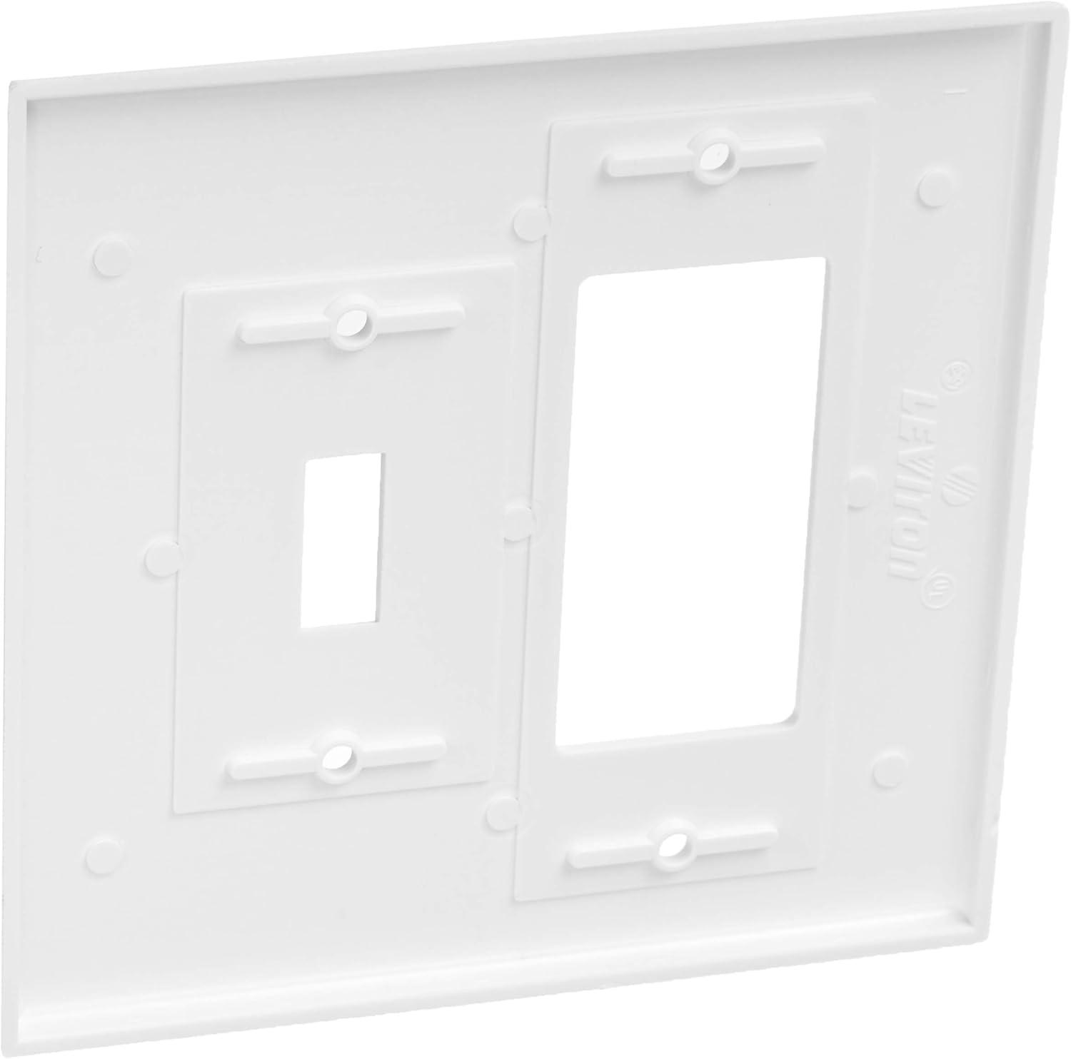 White Oversized 2-Gang Thermoset Combination Wallplate