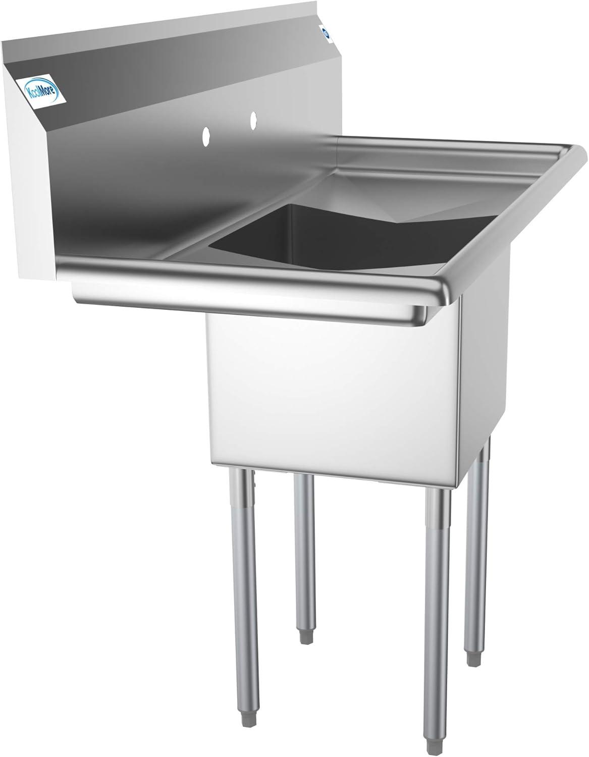 Stainless Steel Commercial Kitchen Prep Sink with Dual Drainboards