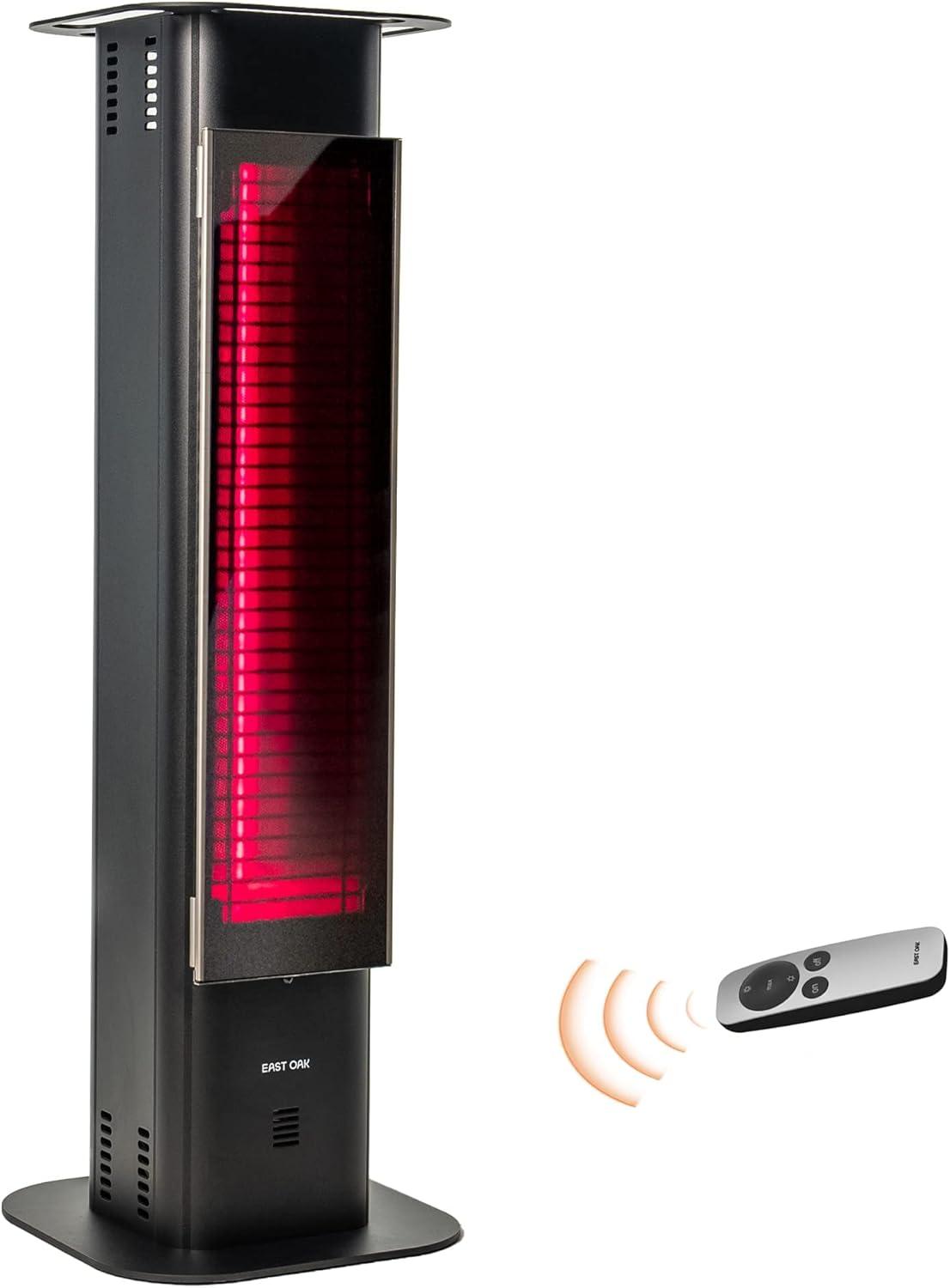 Black Infrared Electric Tower Patio Heater with Remote