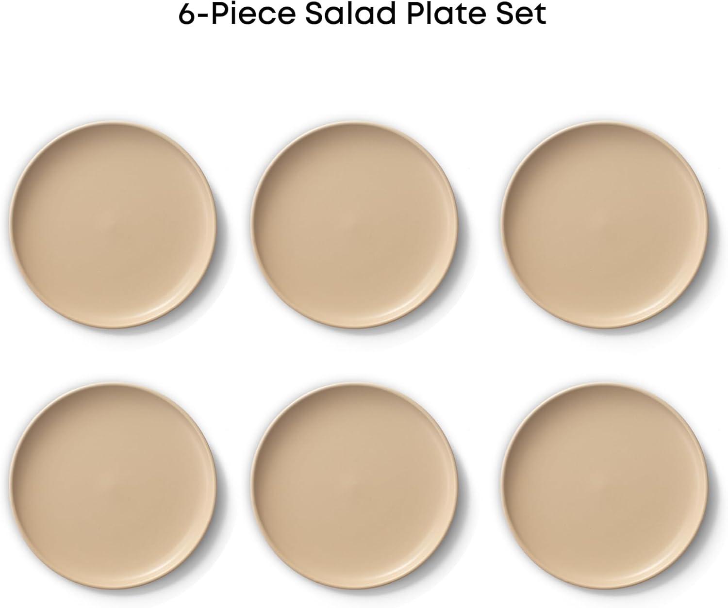 JoyJolt JoyJolt Mesa 6pc Stoneware 8" Salad plate set (Set of 6)