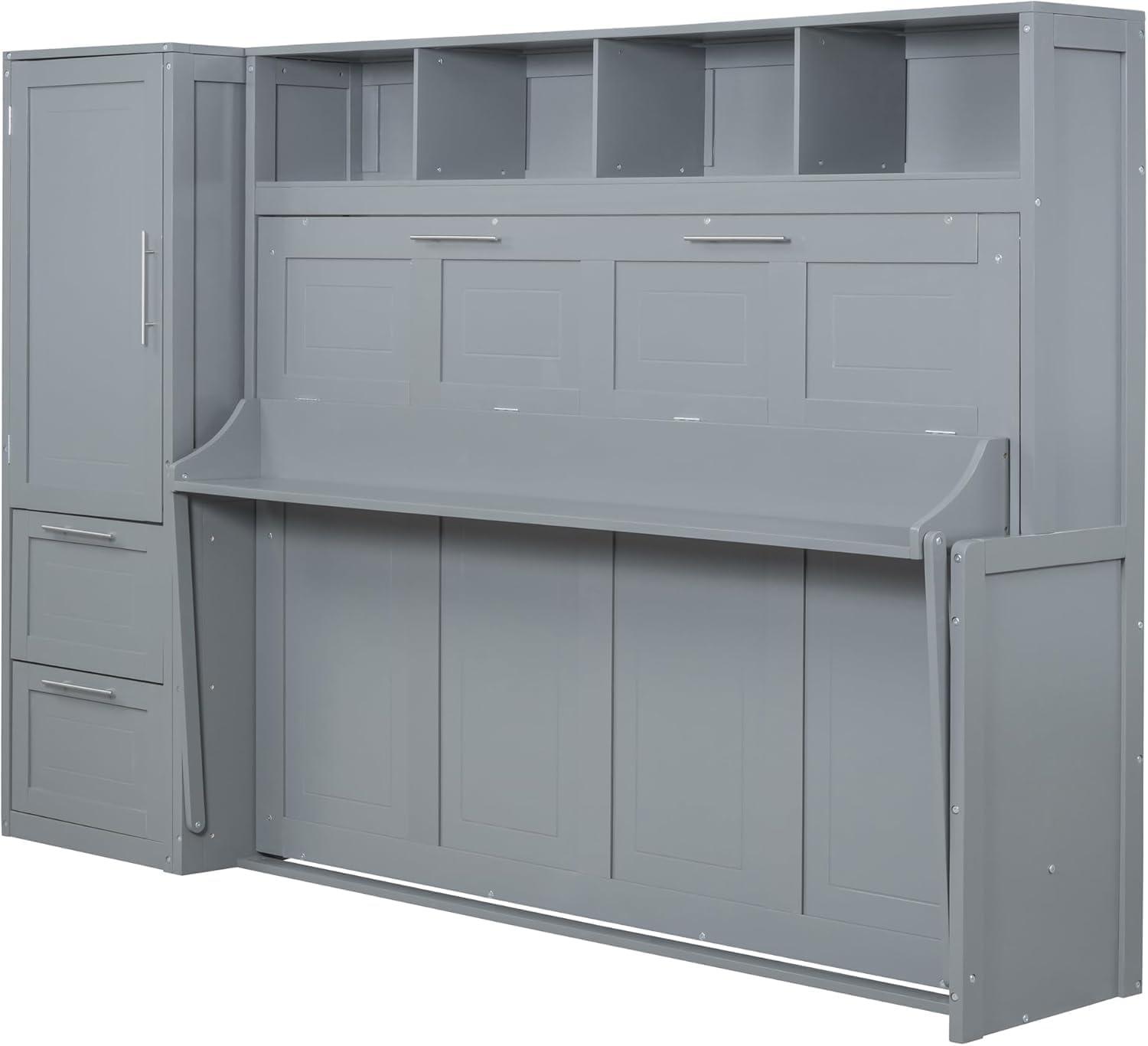 Galibens Murphy Bed Wall Bed With Closet And Drawers