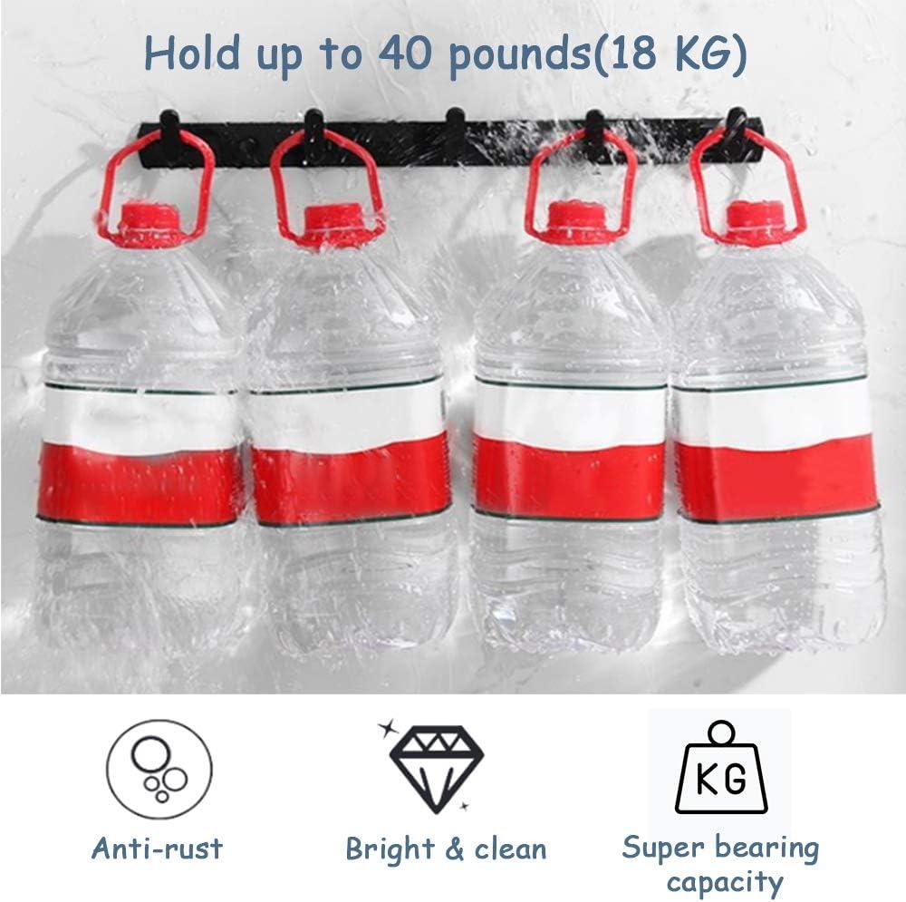 Wall Mounted Coat Racks with 6 Hooks Hanging Holder Towel Rack 21.7"x1.3" Modern Black Hanging for Clothes Entryway Bathroom (6 Hooks(2 Packs))