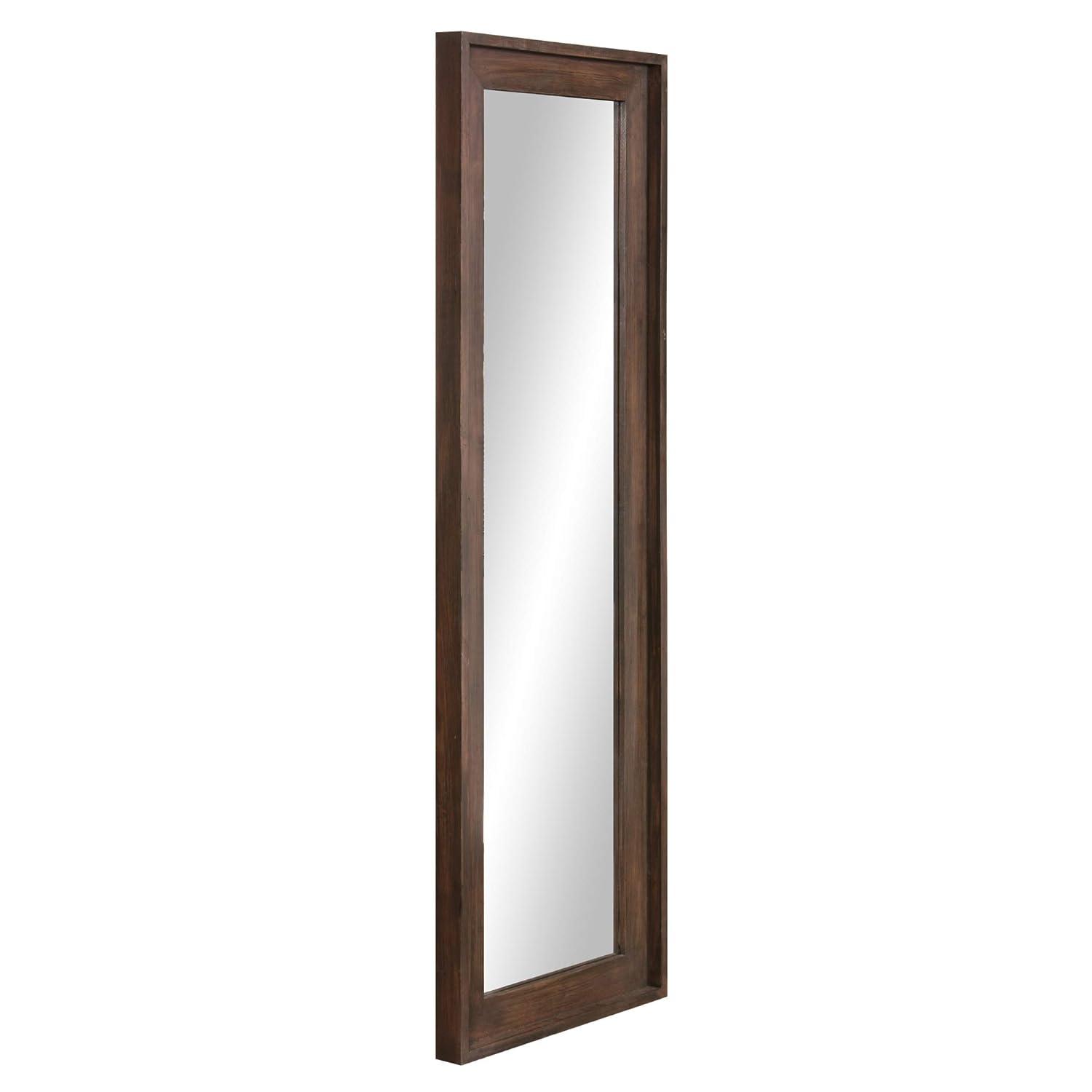 Patton Wall Decor Wood Framed Full Length Wall Mount or Leaner Mirror, 19.5" x 57", Brown