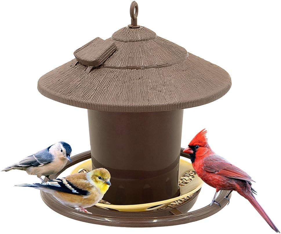 Zenport Industries D-450 Multi-Bird Hanging Feeder with Roof, 1.23 lb Capacity, Multicolor