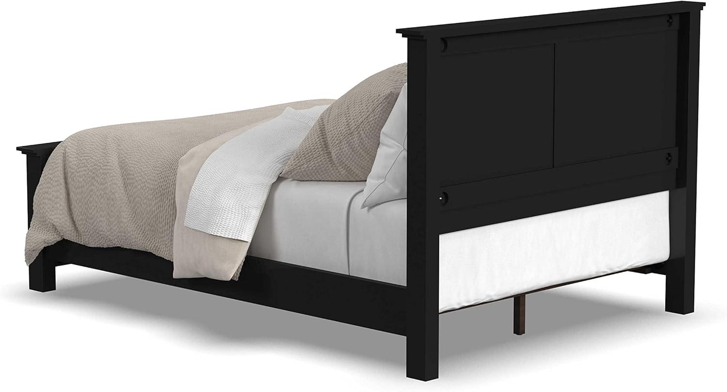 Homestyles Oak Park 66.5" Traditional Wood Queen Panel Bed in Black