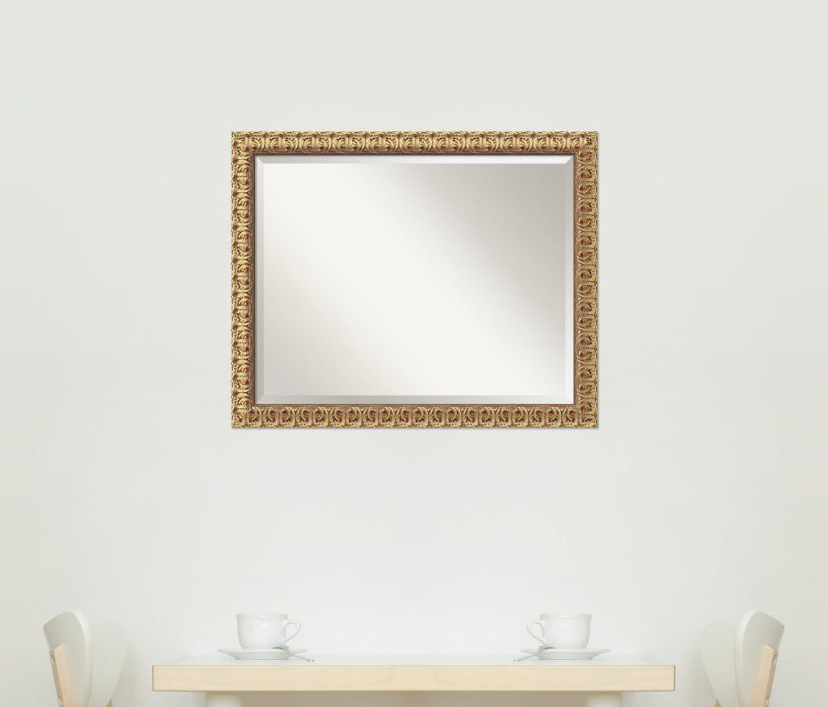 Amanti Art Florentine Gold Beveled Wood Framed Wall Mirror