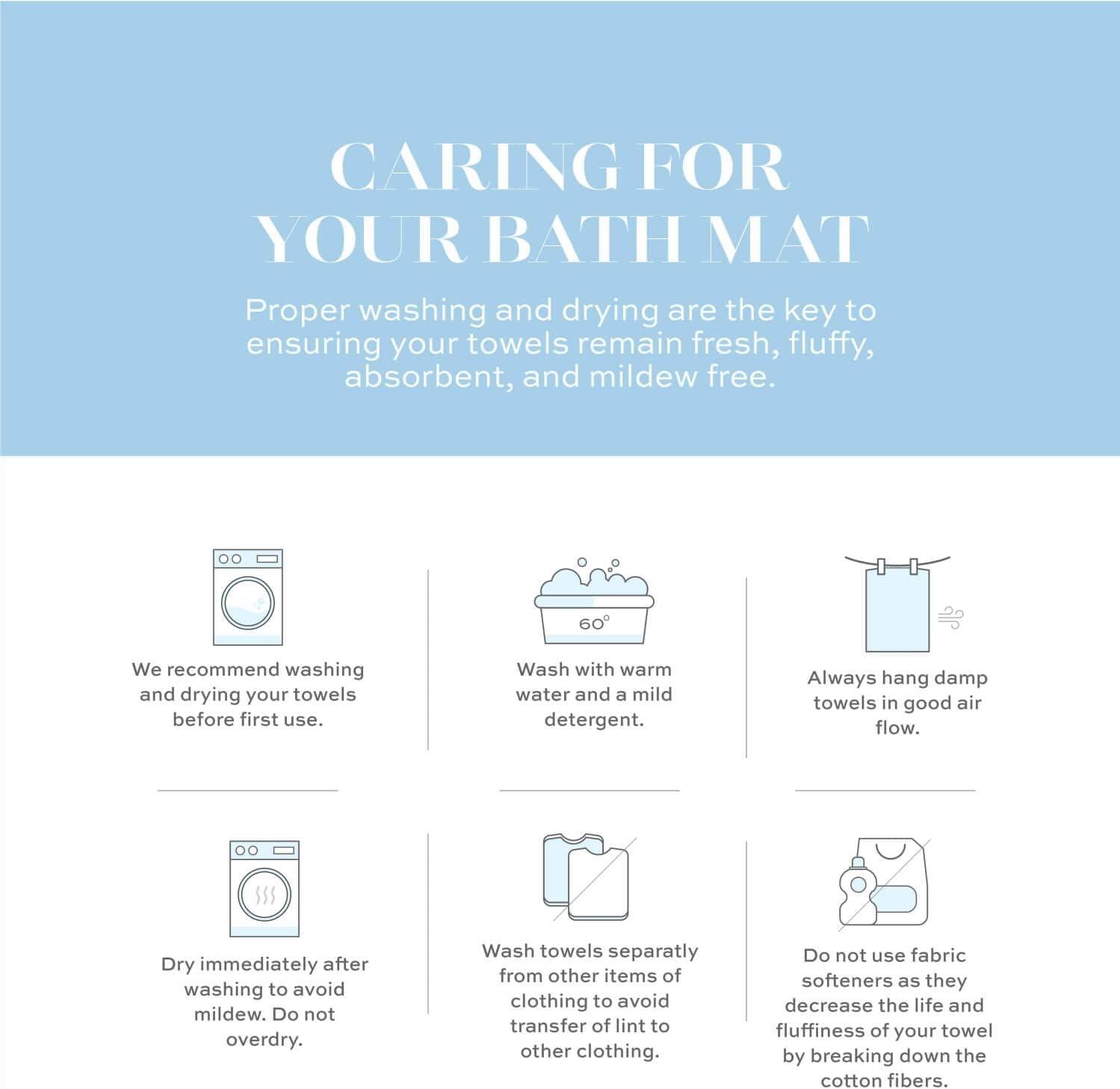 White Classic Cotton Bath Mat Floor Towel [Not a Rug] 2-Pack - 22x34"  Light-Grey