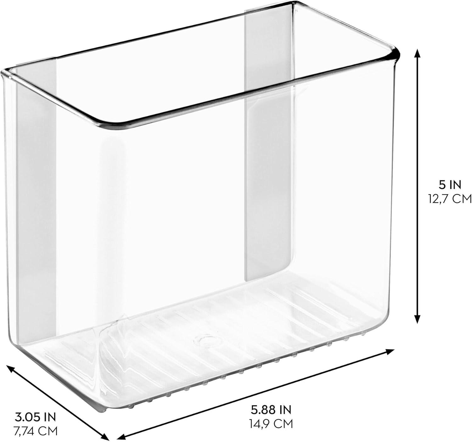 Clear Plastic Wall Mount Cabinet Organizer, 3" x 6" x 5"