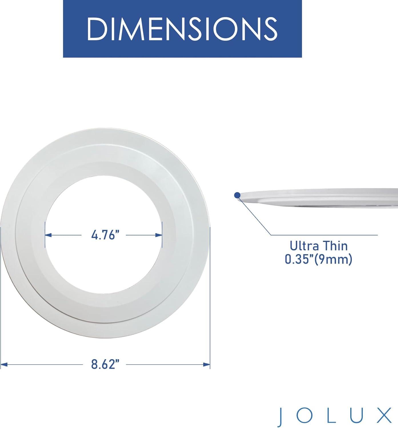 White Metal Goof Trim Rings for Recessed Lights, 8 Inch, 4-Pack