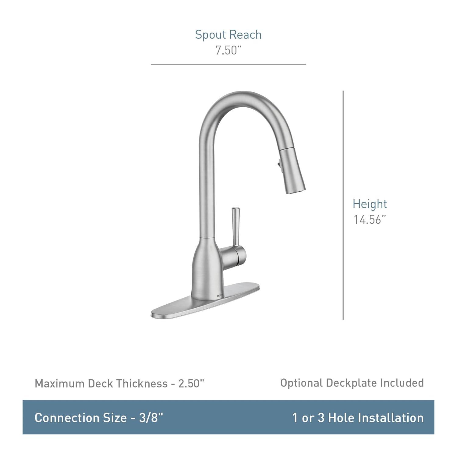 Moen Adler Pull Down Single Handle Kitchen Faucet with Accessories 87233BRB