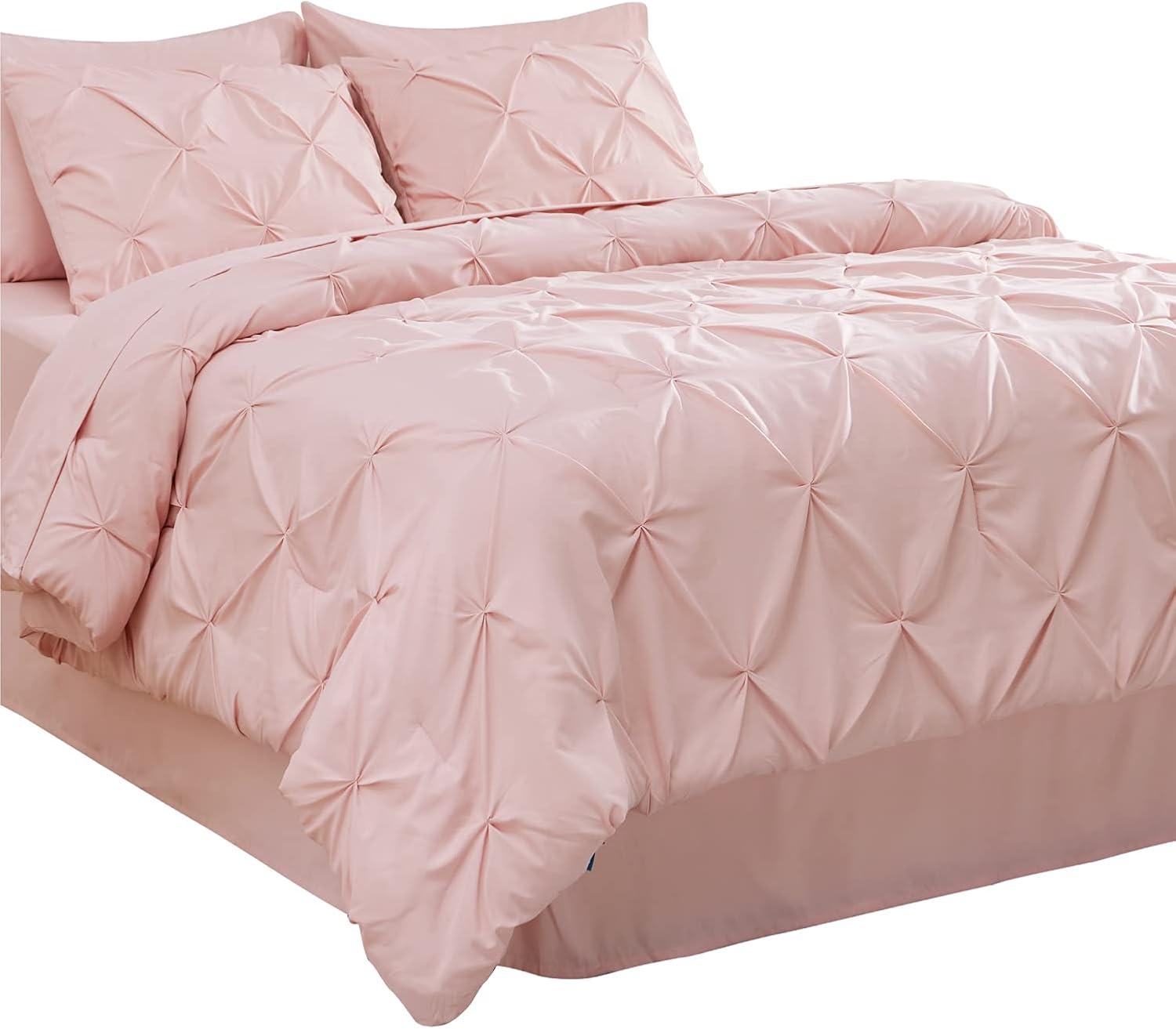 Bedsure California King Sheet Sets - 4 Pieces Soft Cal King Sheets - Breathable & Cooling - Hotel Luxury - Easy Care Polyester Microfiber Bedding for Women, Men, Dusty Pink