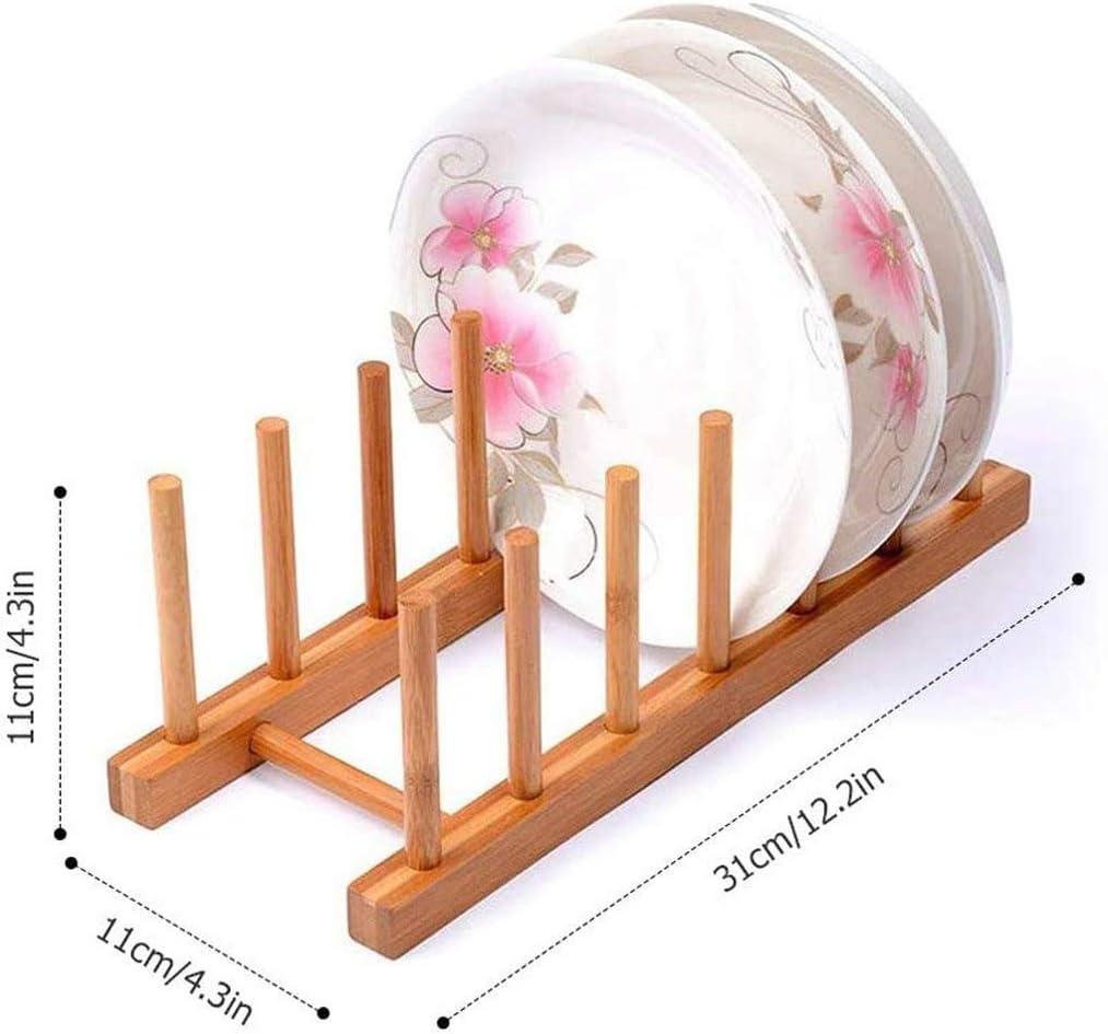 Natural Bamboo Kitchen Dish and Plate Drying Rack