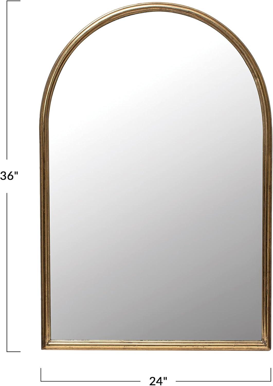 Storied Home Mirror w Metal Trim - Antique Gold