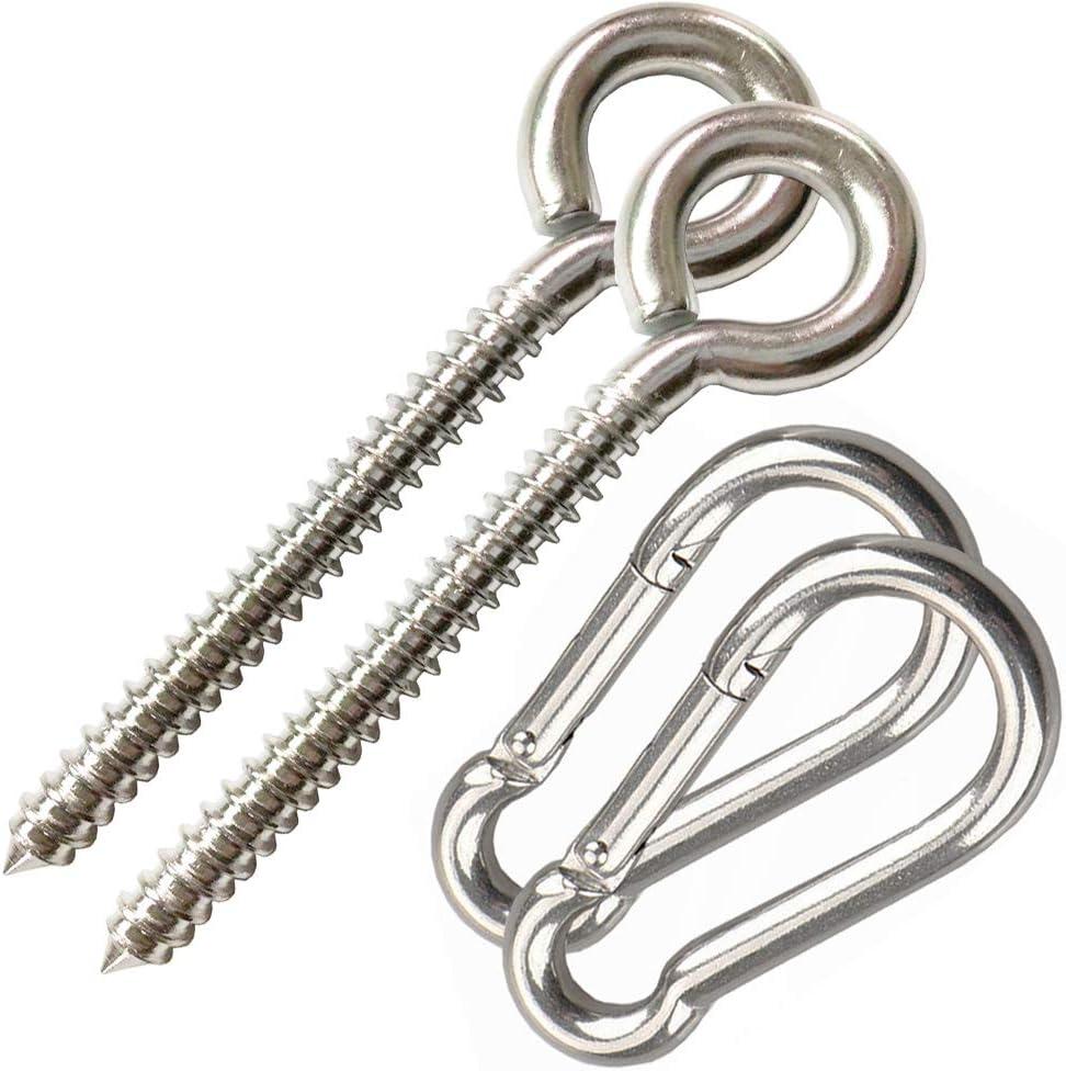 Heavy Duty Stainless Steel Hammock Hanging Kit with Carabiners