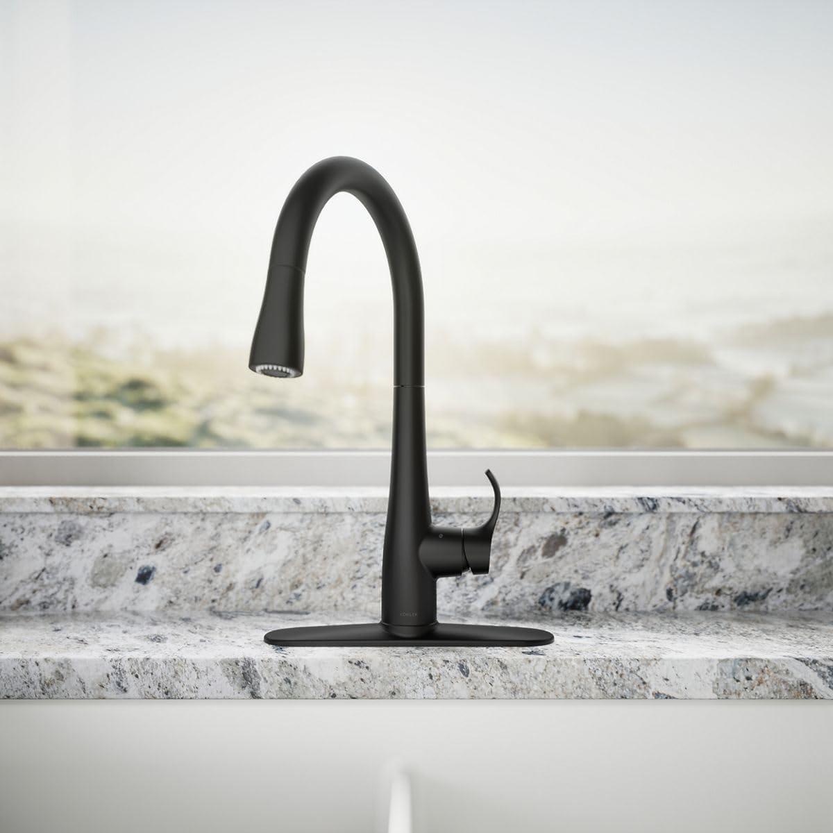 Simplice Touchless Pull-Down Kitchen Sink Faucet with Three-Function Sprayhead