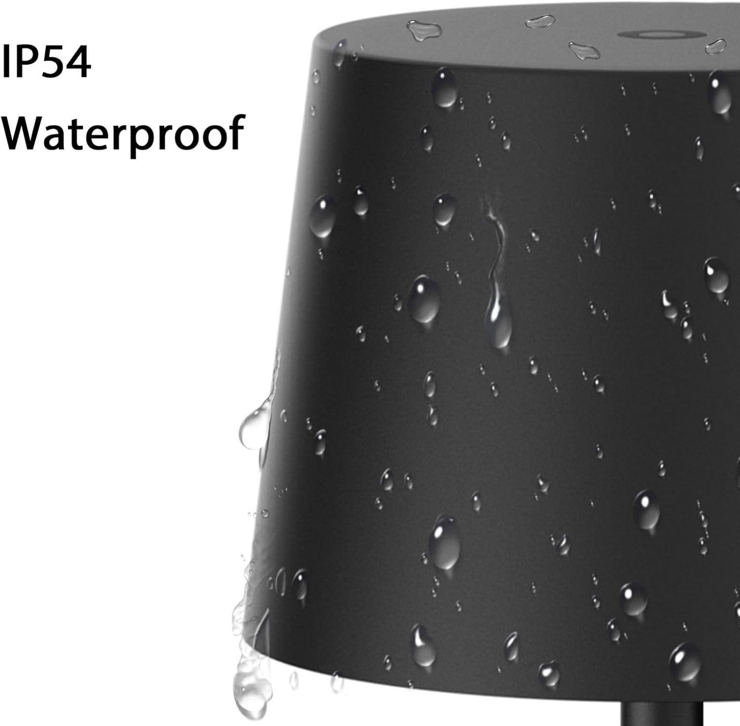 Cordless Floor Lamp, 7000mAh Battery Operated Floor Lamp, IP54 Waterproof Outdoor Modern Black Standing Lamp Rechargeable, Adjustable Height Floor Lamp for Outdoor/Indoor/Patio(Black)