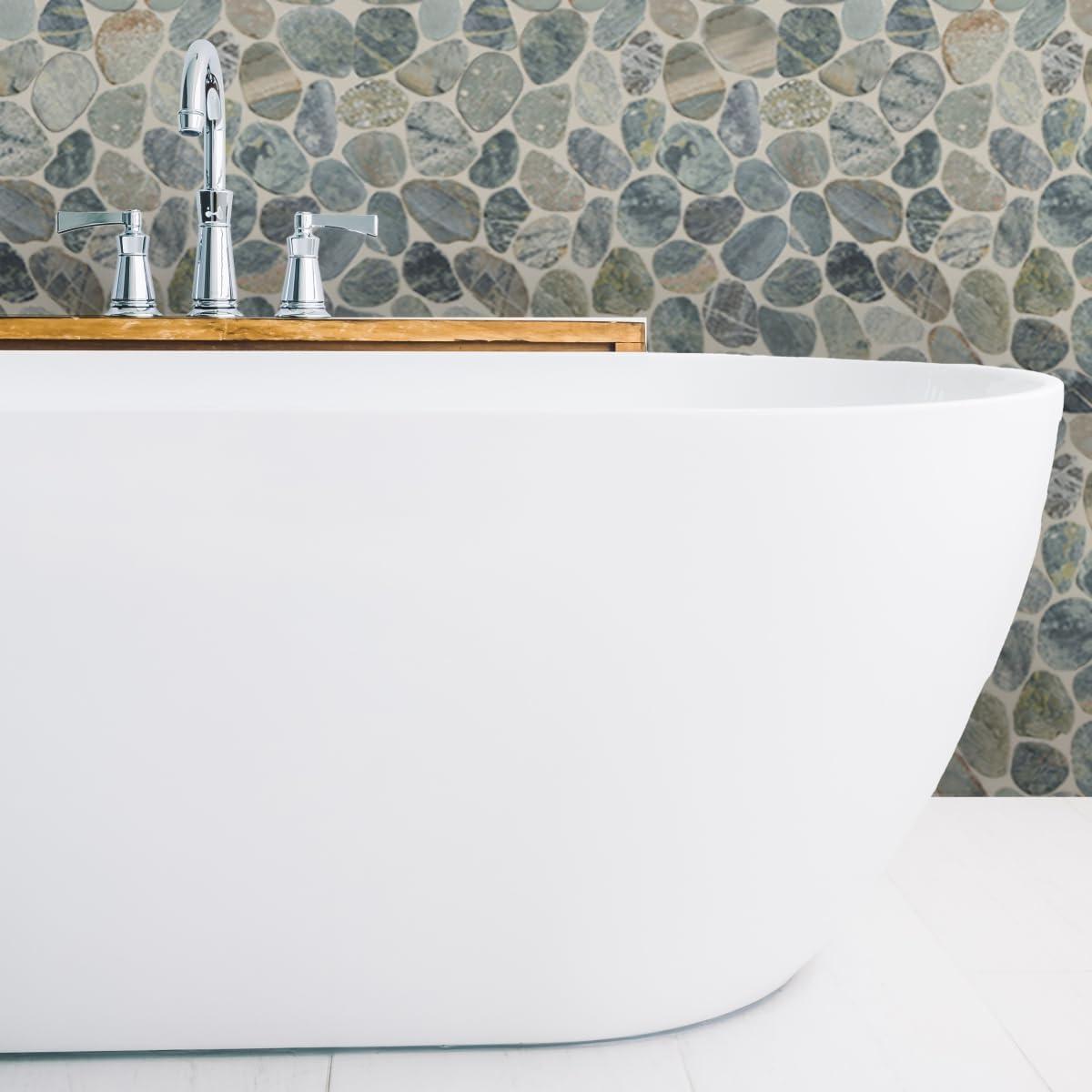 b.o.i Hawaii 12" x 12" Natural Stone Pebbles Mosaic Wall & Floor Tile