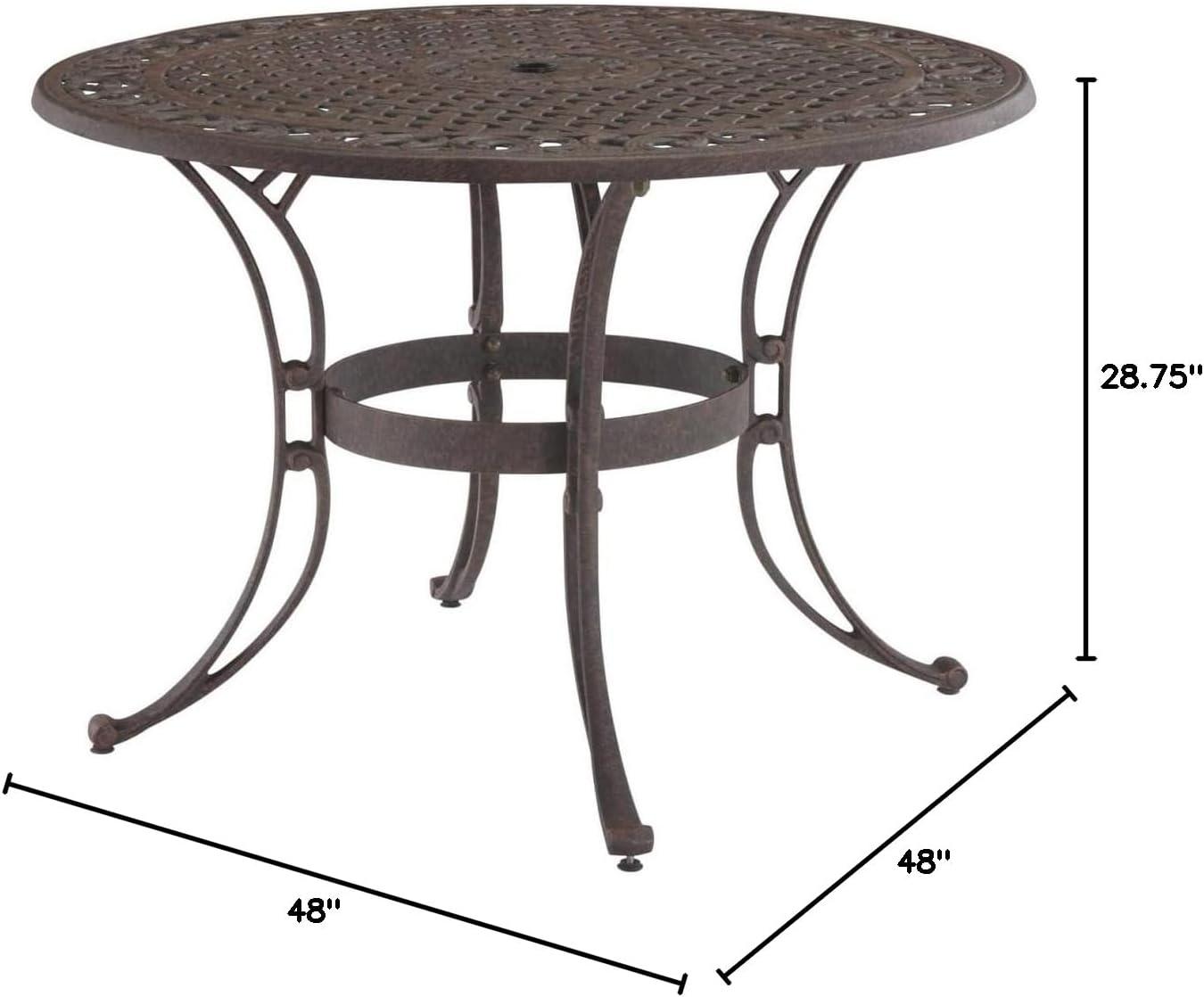 Sanibel Classic 48" Bronze Cast Aluminum Outdoor Dining Table