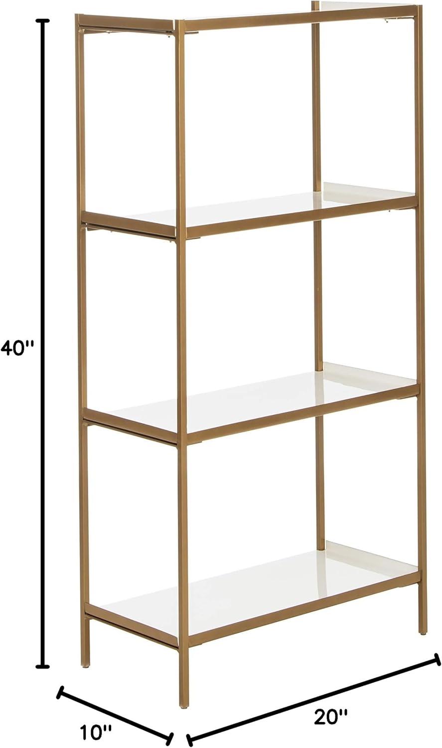 Daniella 4-Tier Etagere - White/Brass - Safavieh