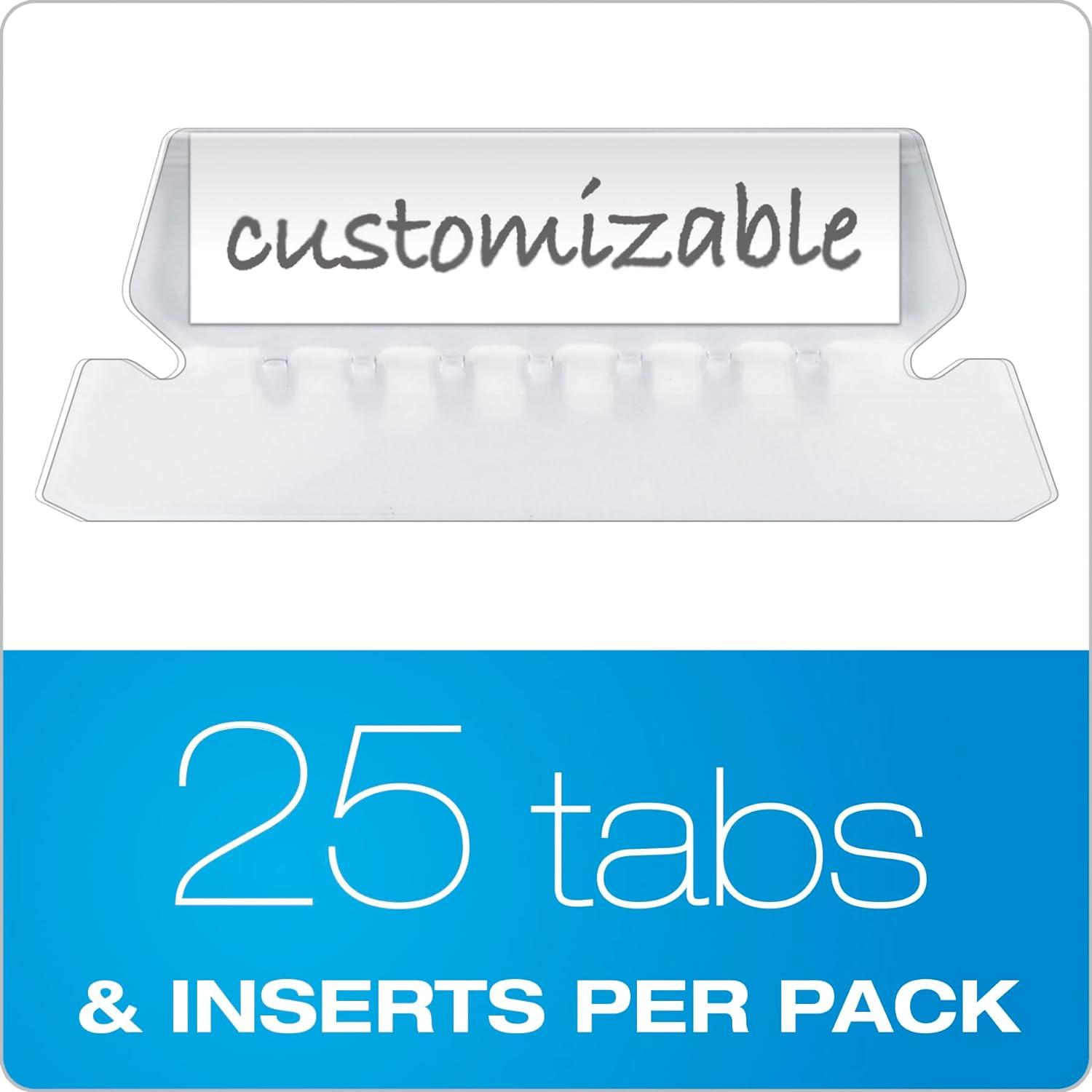 Insertable Plastic Tabs Hanging Folder Tabs, 2"