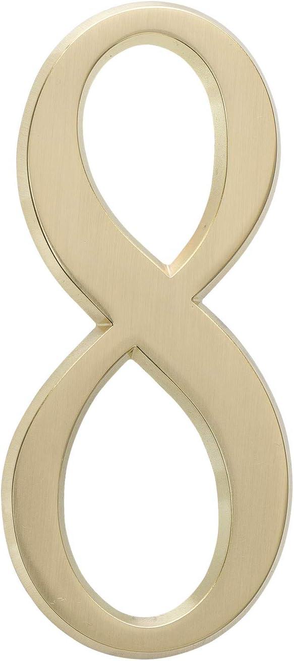 Satin Brass Die Cast Metal House Number 8 Sticker