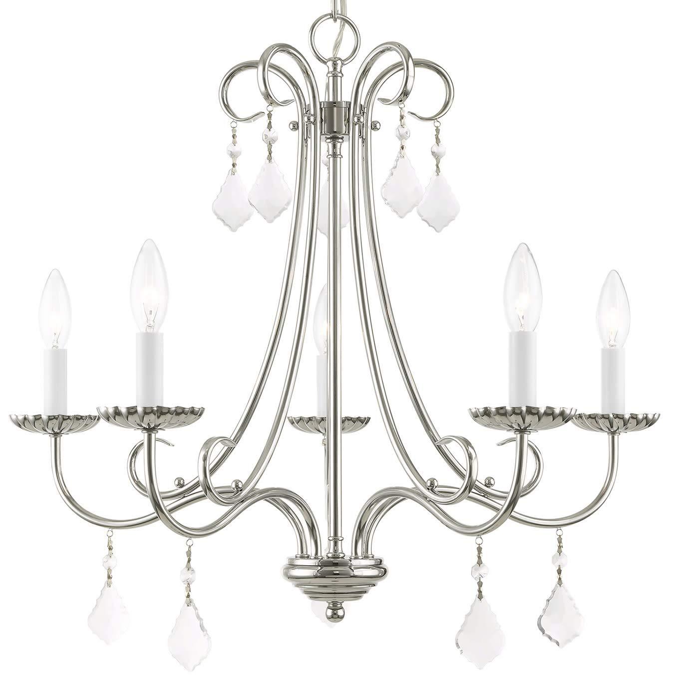 Livex Lighting 40875-05 Transitional Five Light Chandelier from Daphne Collection Finish, Polished Chrome, 22.25