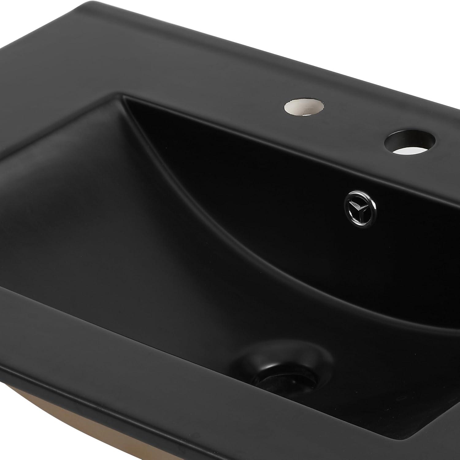 Jonathan Y Ancillary 3-Hole 30" Classic Contemporary Rectangular Ceramic Single Sink Basin Vanity Top