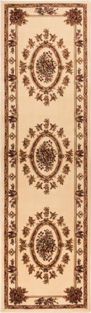 Well Woven Pastoral Medallion French European Floral Formal Traditional Modern Classic Thick Soft Area Rug