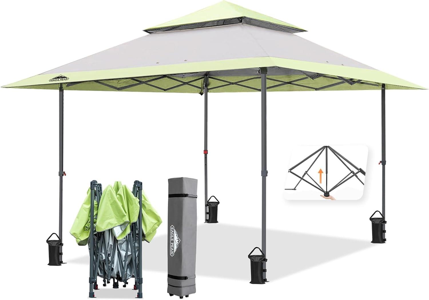 Gray Steel 13x13 Pop-Up Canopy Tent with UV Protection