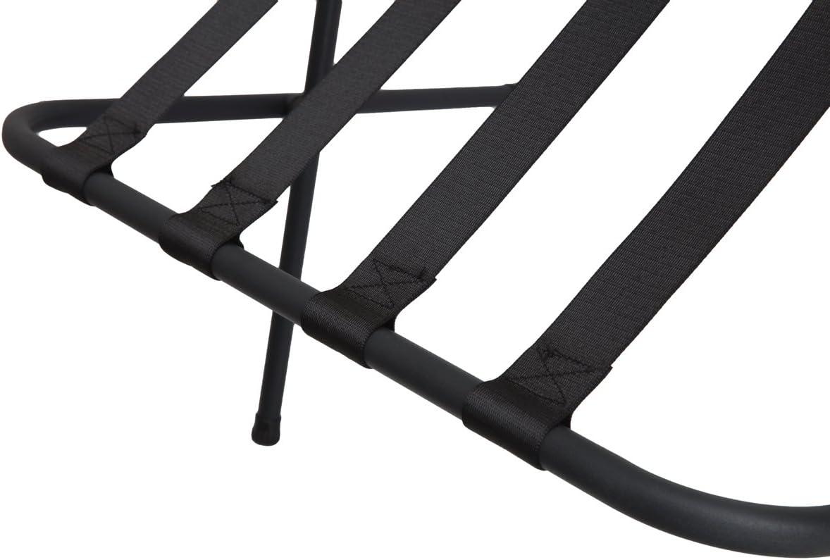 Black Metal Folding Luggage Rack with Nylon Straps