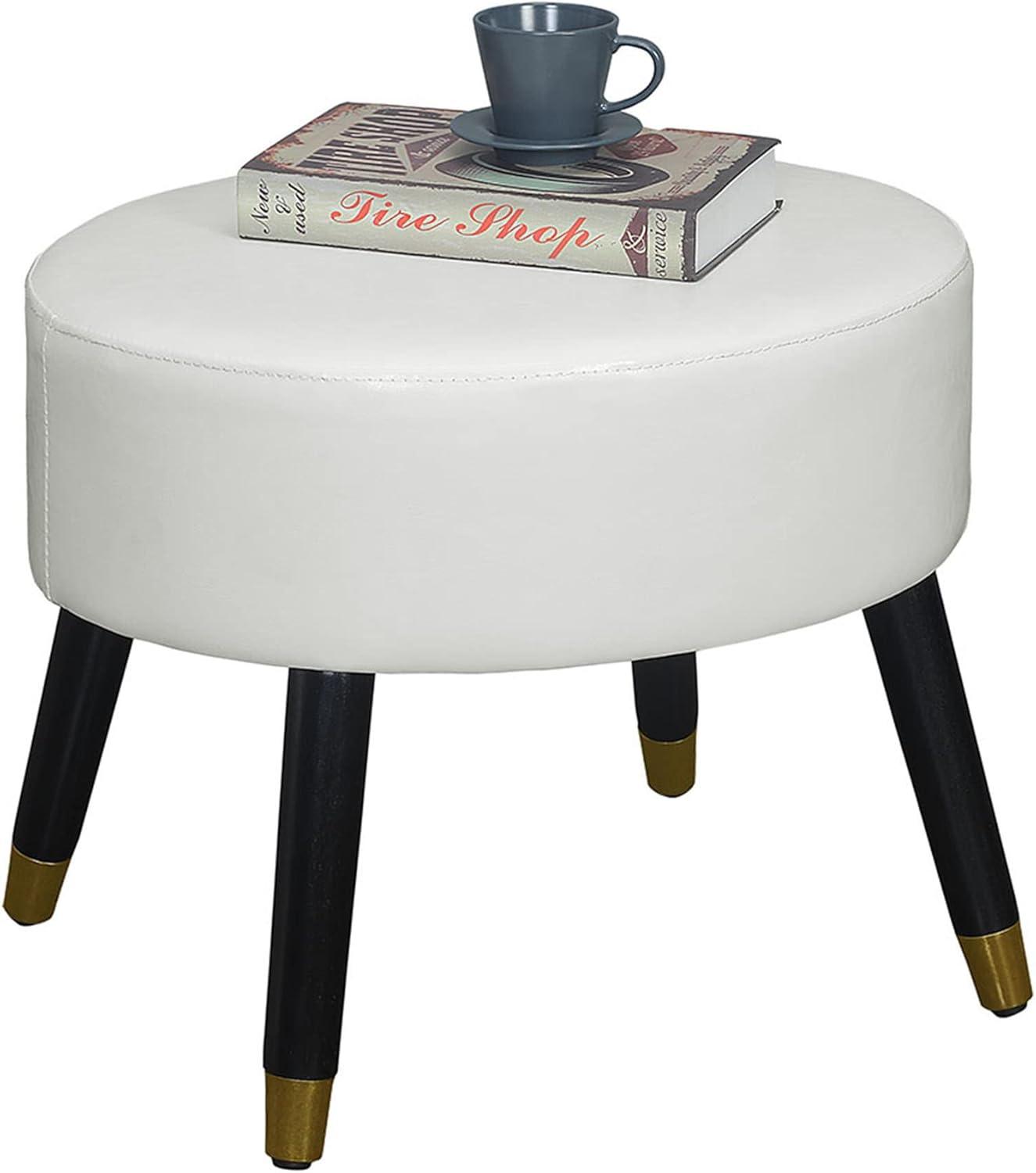 Convenience Concepts Designs4Comfort Mid Century Ottoman Stool, Tan Linen