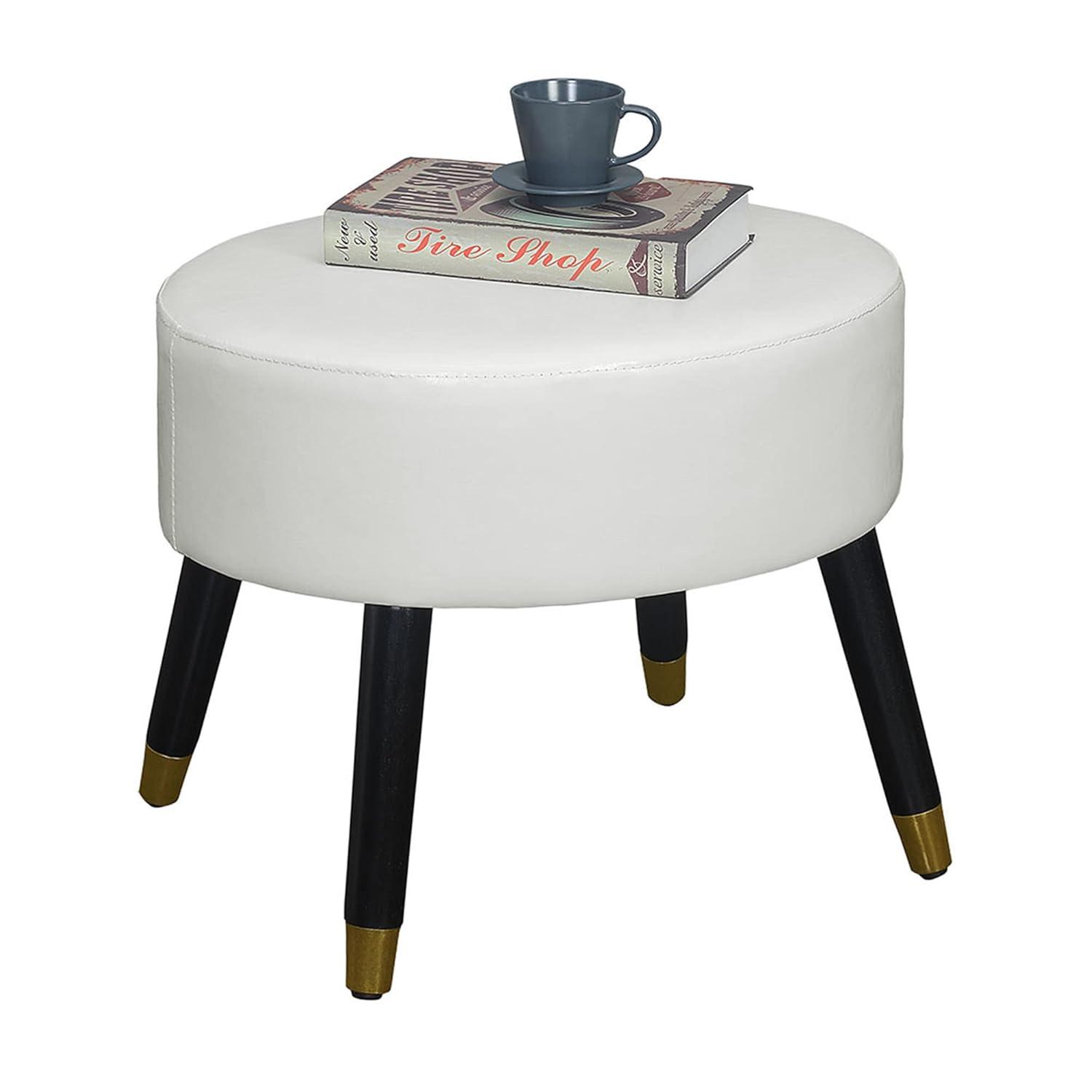 Convenience Concepts Designs4Comfort Mid Century Ottoman Stool, Tan Linen