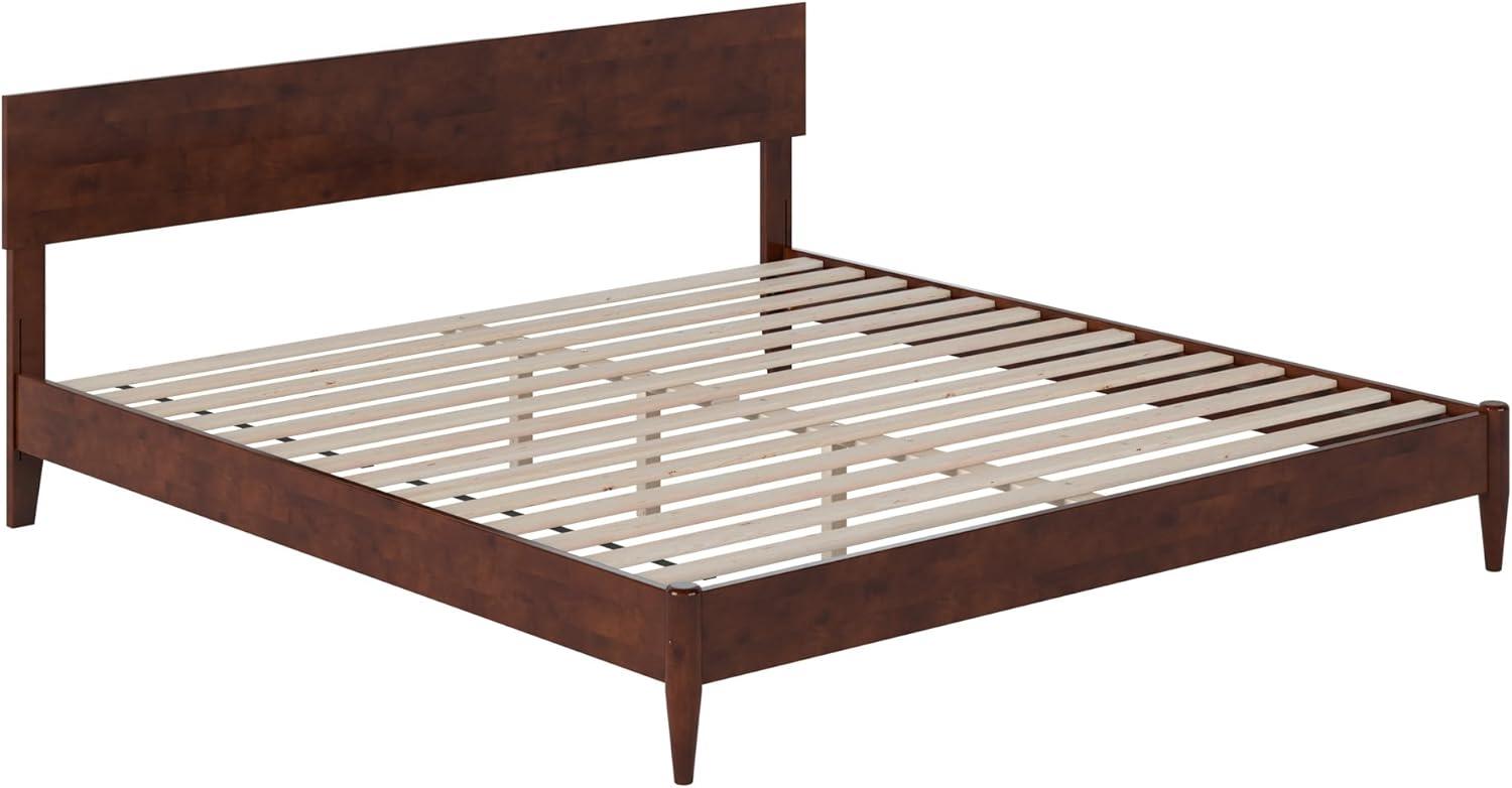 AFI Aria King Modern Solid Wood Low Profile Platform Bed, Walnut