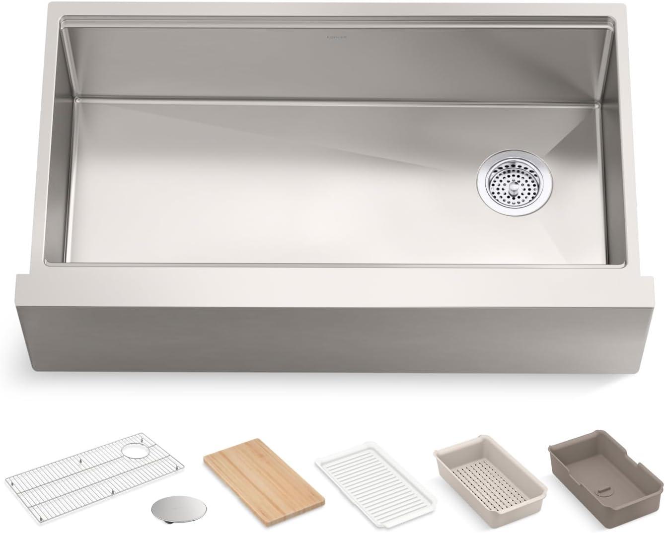 Strive 36" Stainless Steel Farmhouse Undermount Single-Bowl Kitchen Sink