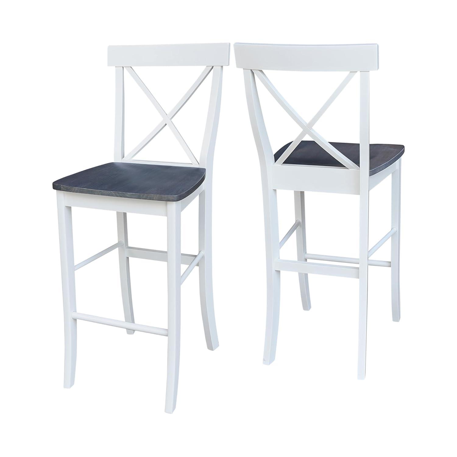 24&#34; X Back Counter Height Barstool Barstool White - International Concepts