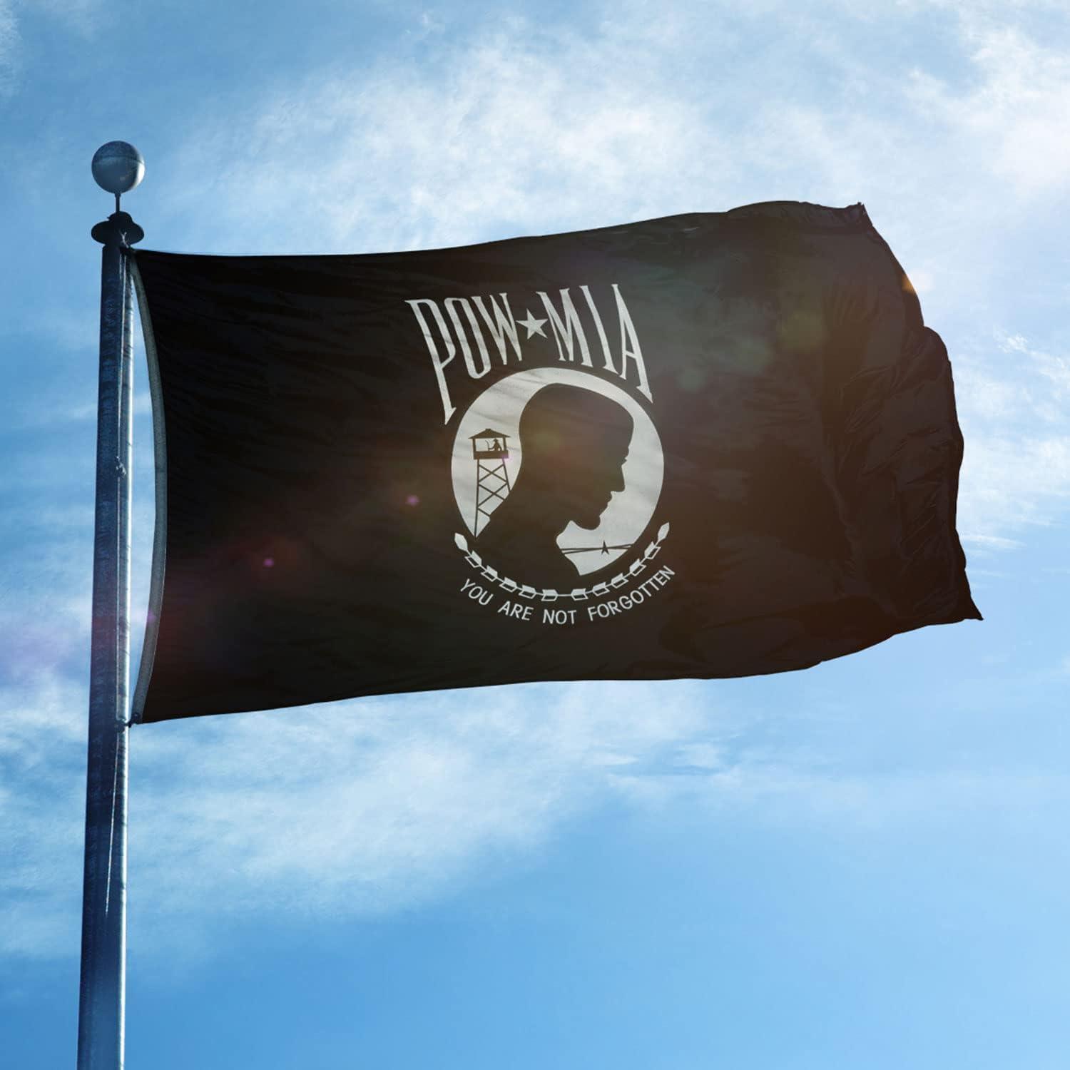 POW MIA 3x5 Nylon Flag - Double Sided and Embroidered - All Weather, Durable, Outdoor Nylon Flag - Front Line Flags