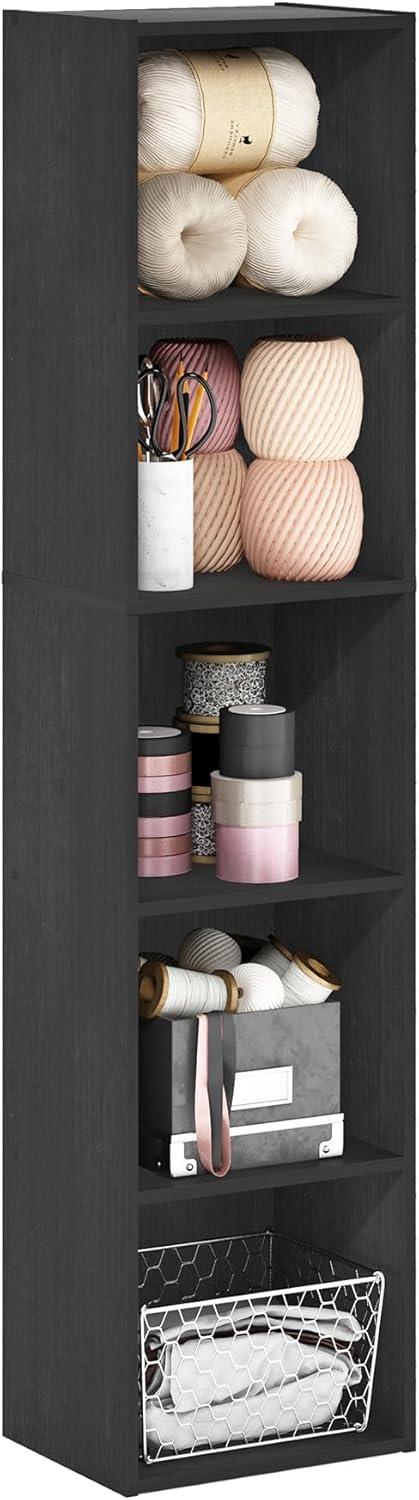 Furinno Pasir 5-Tier Open Shelf Bookcase, Blackwood