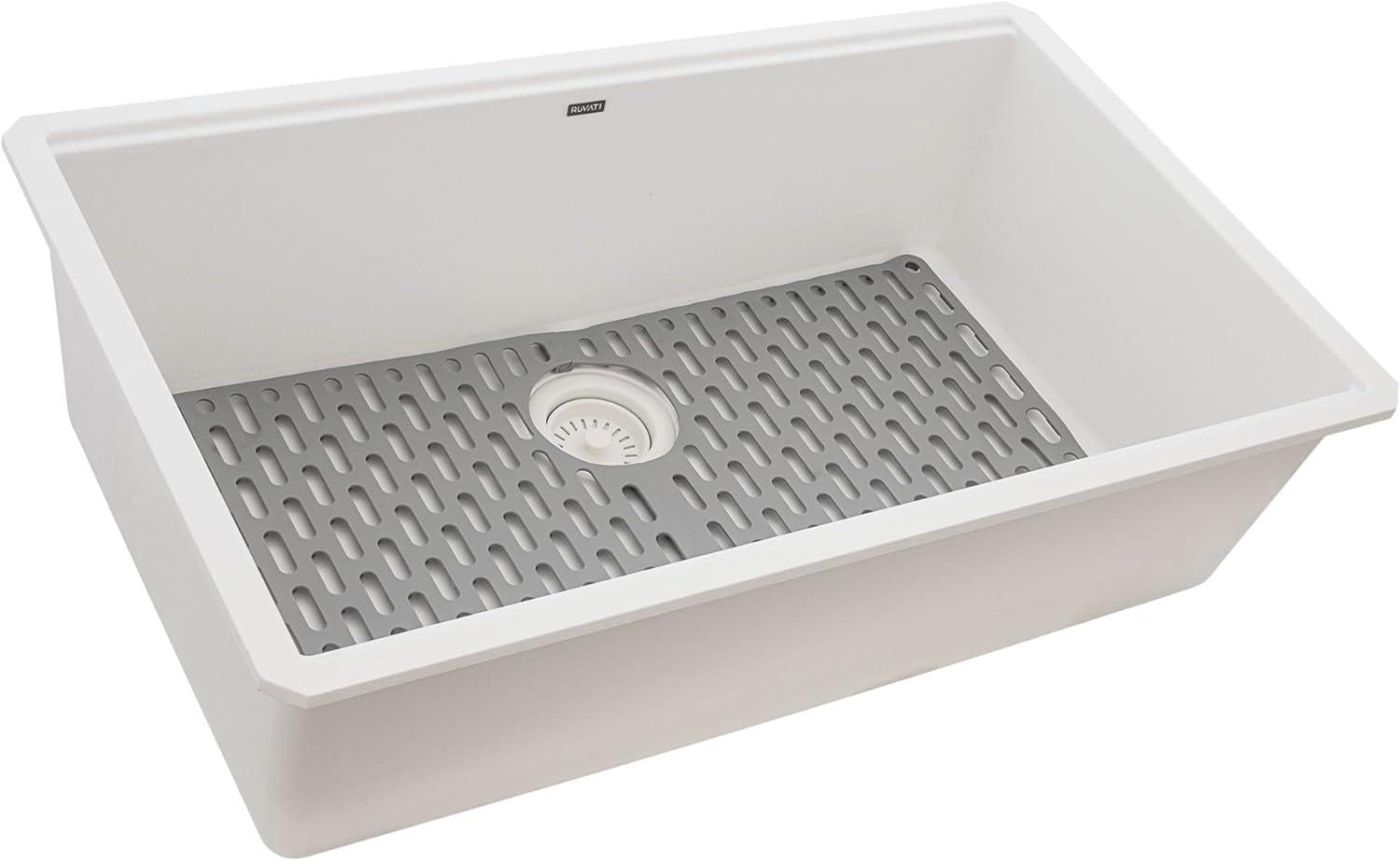 Ruvati 33-inch Undermount Workstation Granite Composite Kitchen Sink