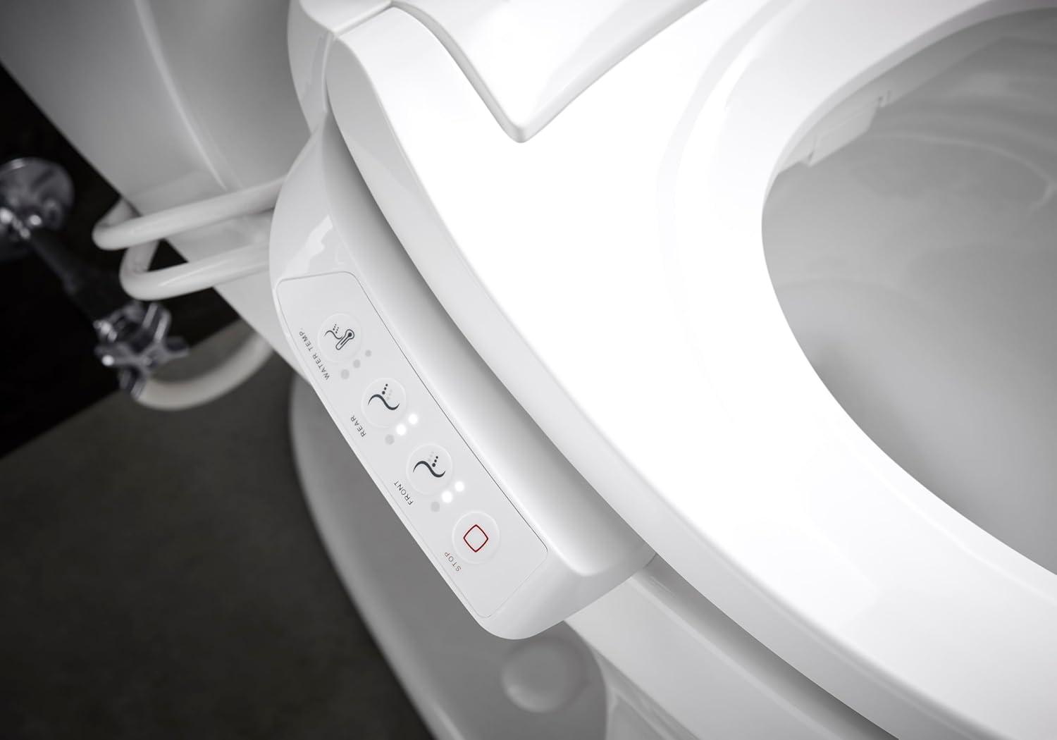 PureWash E525 Elongated Warm Water Bidet Toilet Seat, Electric Bidets for Existing Toilets